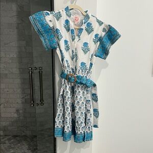 Victoria Dunn Floral Blue and White Dress